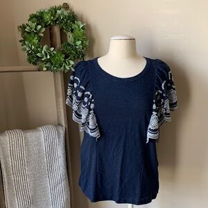 Time and Tru eyelet short sleeve top